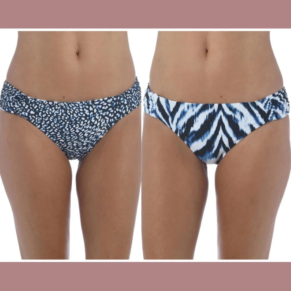 NWT $62 La Blanca [ 16 ] Animal Instinct Reversible Hipster‎ Bikini Bottoms